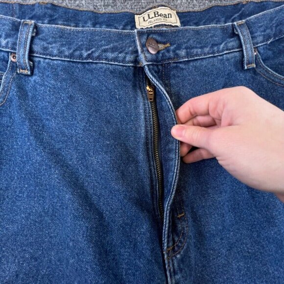 LL Bean Blue Jeans Adult Men's 44X30 Relaxed Fit Blanket Lined Plaid 100% Cotton - Picture 7 of 12